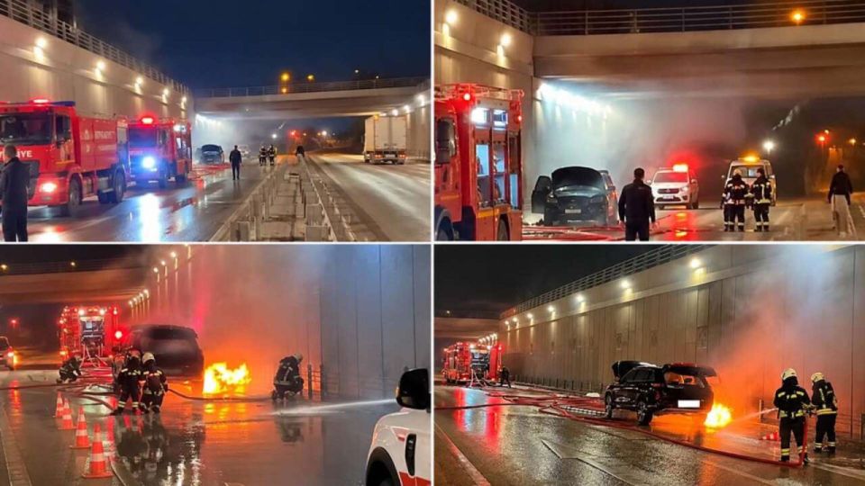 Konya'da yandığı aktarılan elektrikli Skywell ET5