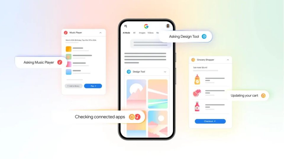Google’ın bağlı uygulama özelliğini gösteren tanıtım görseli
