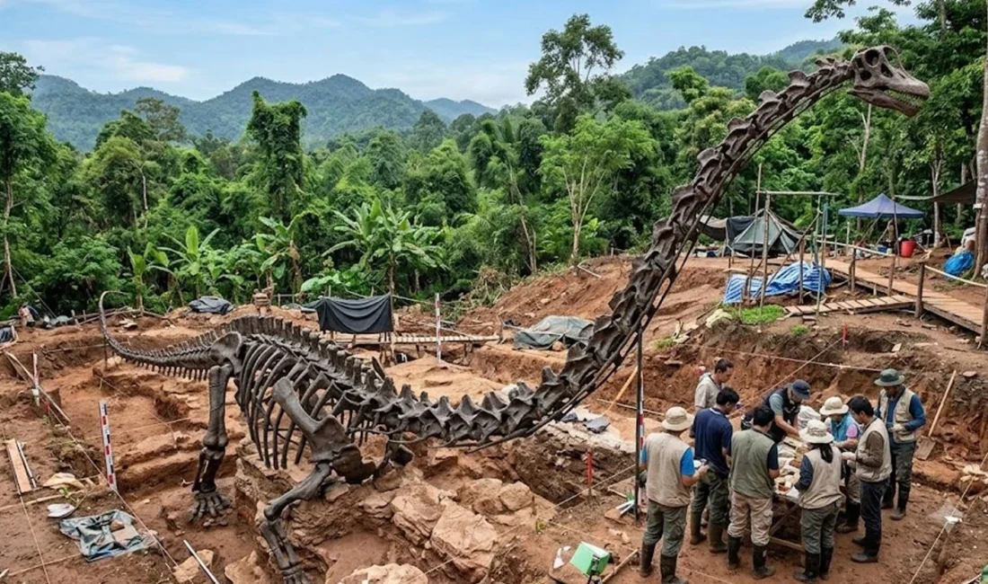 Tayland'daki paleontologlar, eşsiz hava boşluklarına sahip ve yaklaşık 20 metre