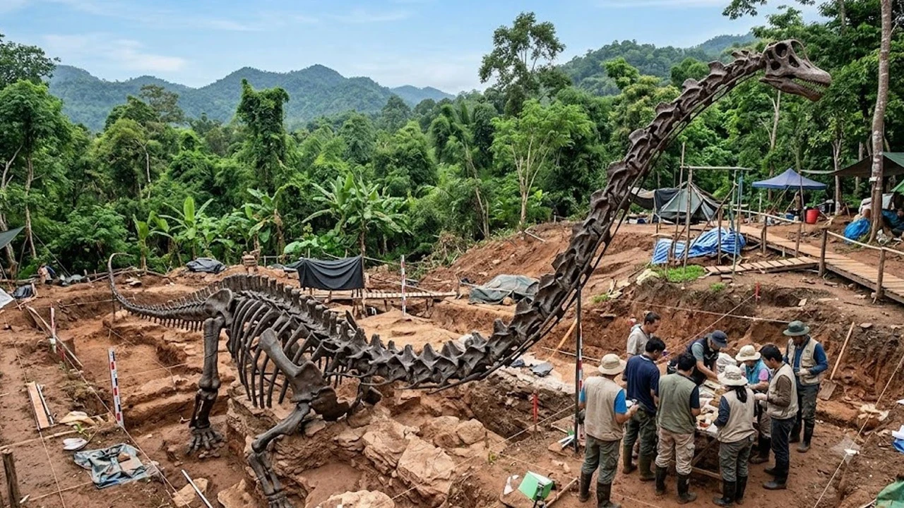 Tayland'daki paleontologlar, eşsiz hava boşluklarına sahip ve yaklaşık 20 metre